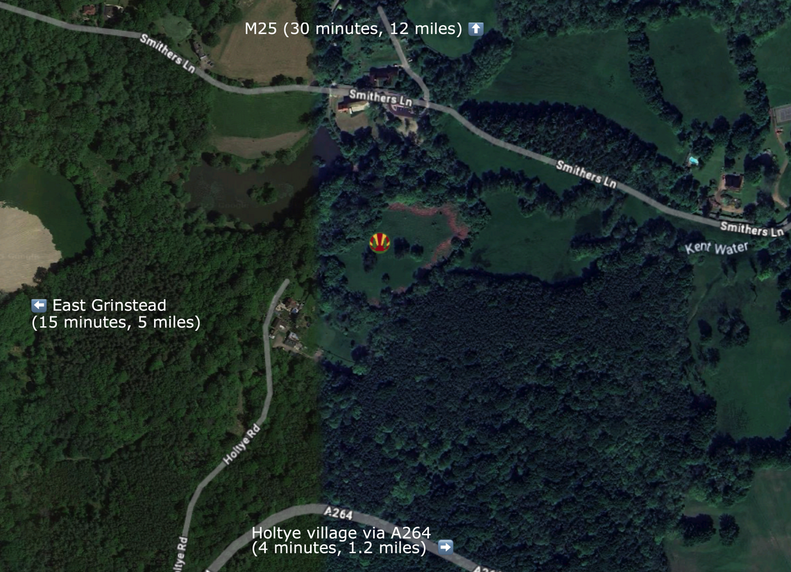 Aerial view of the campsite